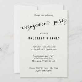 白黒婚約パーティ招待状 招待状