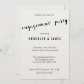 白黒婚約パーティ招待状 招待状 (正面/裏面)