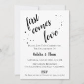 白黒婚約パーティ招待状 招待状 (正面)