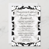 白黒婚約記念日の個人設定 招待状 (正面)