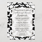 白黒婚約記念日の個人設定 招待状 (正面/裏面)