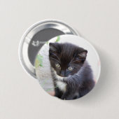 白黒子ネコ 缶バッジ (正面&裏面)