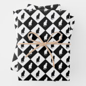 白黒子猫ギフトラップ ラッピングペーパーシート (インサイチュ)