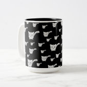 白黒子猫パターン ツートーンマグカップ (正面左)