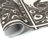 白黒孔雀 ラッピングペーパー (ロールコーナー)