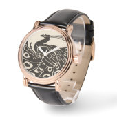 白黒孔雀 腕時計 (傾斜)