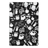 白黒学校用品パターン教員学生 ミニクリップボード (裏面)