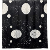 白黒宇宙円スタイル3 シャワーカーテン (正面)