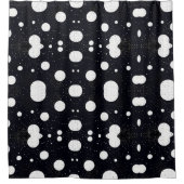 白黒宇宙円スタイル5 シャワーカーテン (正面)