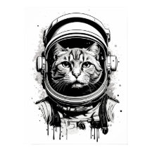 白黒宇宙飛行士の猫