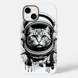白黒宇宙飛行士の猫 Case-Mate iPhone 14ケース