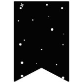 白黒宇宙飛行士誕生日バナー バンティングフラッグ (第2の旗)