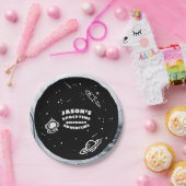 白黒宇宙飛行士誕生日プレート ペーパープレート (パーティー)
