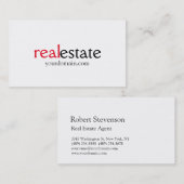 白黒実在赤地代理名刺 名刺 (正面/裏面)