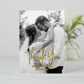 白黒実在金箔結婚 箔招待状 (立ち正面)