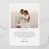 白黒実在金箔結婚 箔招待状 (裏面)