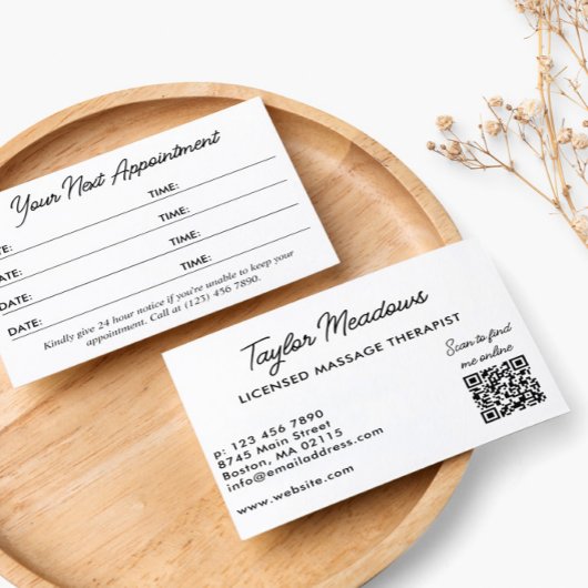 白黒実用QRコード数々のアポイントメント 予約カード