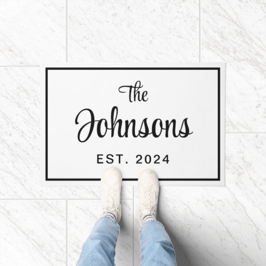 白黒家エレガント年が成立 ドアマット (室内)