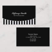 白黒審ストライプの査員ストライプ名刺 名刺 (正面/裏面)