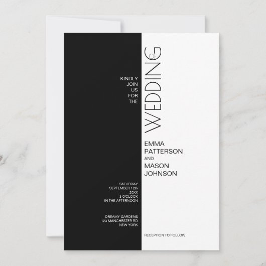 白黒対称 招待状 (正面)