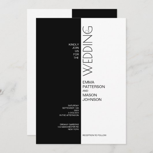 白黒対称 招待状 (正面/裏面)