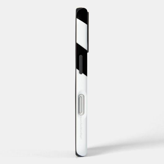 白黒対角線、名前、ミニストライプマリスト Case-Mate iPhoneケース (裏面 / 右)