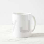 白黒専門の建築家のモノグラム コーヒーマグカップ (正面右)