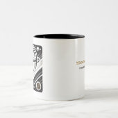 白黒射手座〔占星術の〕十二宮図コーヒーマグ ツートーンマグカップ (中央)