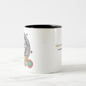 白黒射手座〔占星術の〕十二宮図コーヒーマグ ツートーンマグカップ (中央)