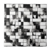 白黒小モダン形幾何学模様タイル タイル (正面)