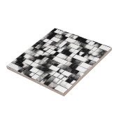 白黒小モダン形幾何学模様タイル タイル (側面)
