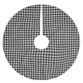 白黒小型千鳥格子のなパターン ブラッシュドポリエステルツリースカート (正面)