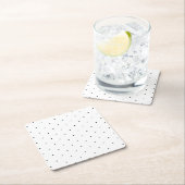 白黒小水玉模様パターン スクエアペーパーコースター (インサイチュ)