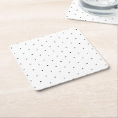 白黒小水玉模様パターン スクエアペーパーコースター (アングル)
