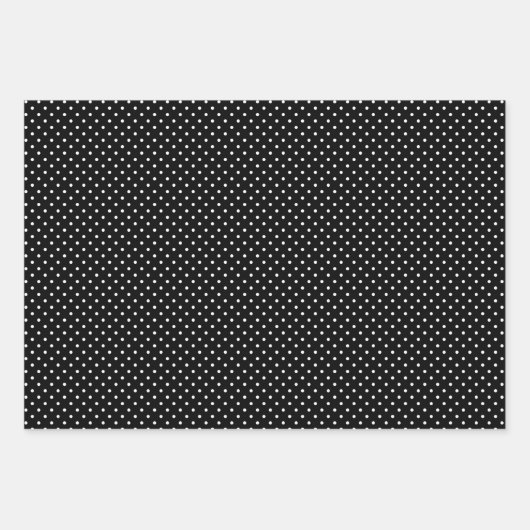 白黒小水玉模様パターン ラッピングペーパーシート (正面)