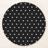 白黒小水玉模様 ラウンドペーパーコースター (正面)