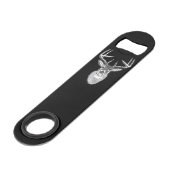 白黒尾シカの頭部の木びき台 スピード栓抜き (正面アングル)