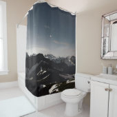 白黒山の風景写真 シャワーカーテン (インサイチュ)