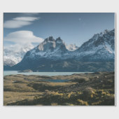 白黒山の風景写真 ラッピングペーパー (フラット)