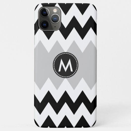 白黒山形のストライプパターン Case-Mate iPhoneケース (裏面)