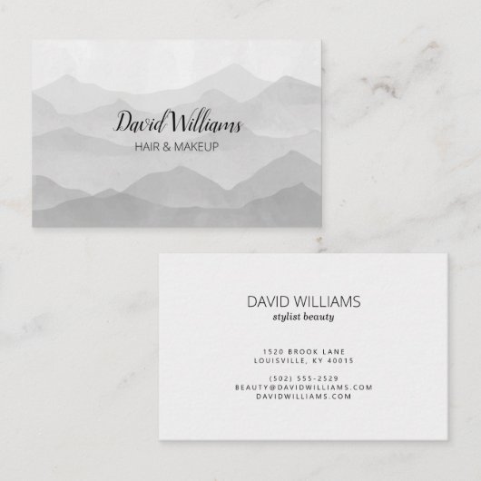 白黒山水彩名刺 名刺 (正面/裏面)