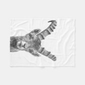 白黒山羊座動物のポートレート フリースブランケット (正面(横))