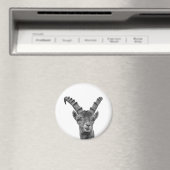 白黒山羊座動物写真 マグネット (インサイチュ (食洗機))