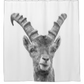 白黒山羊座 シャワーカーテン (正面)