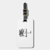 白黒岬の珊瑚及びやしデザイン ラゲッジタグ (正面縦)