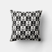 白黒市松模様にいかり クッション (裏面)