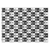 白黒市松模様にいかり テーブルクロス (正面(横))