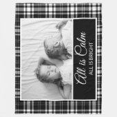 白黒市松模様にすべてCalm Bright Photo フリースブランケット (正面)