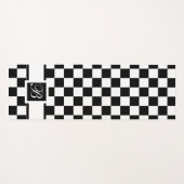 白黒市松模様にのヨガマットでモノグラーム ヨガマット (正面(横))