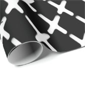 白黒市松模様にイラストレーション ラッピングペーパー (ロールコーナー)